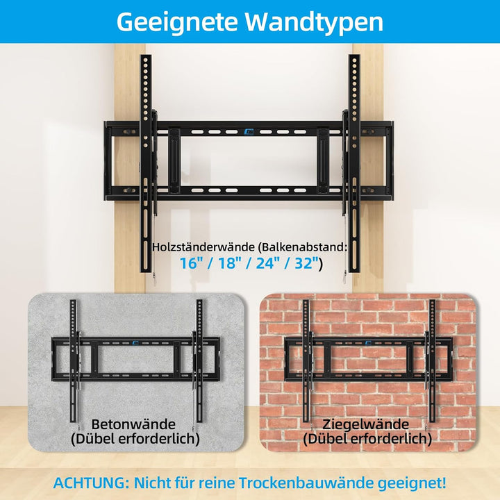 HOME VISION Strapazierfähige neigbare TV-Wandhalterung für 122-300 cm flache/gebogene Fernseher, 91