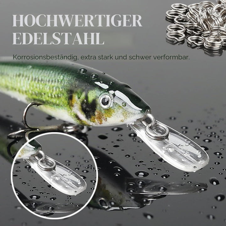 Edelstahl Split Ringe Hochfeste Salzwasser Angeln Ringe Kit Angelköder Anschluss Wirbel Split Ringe