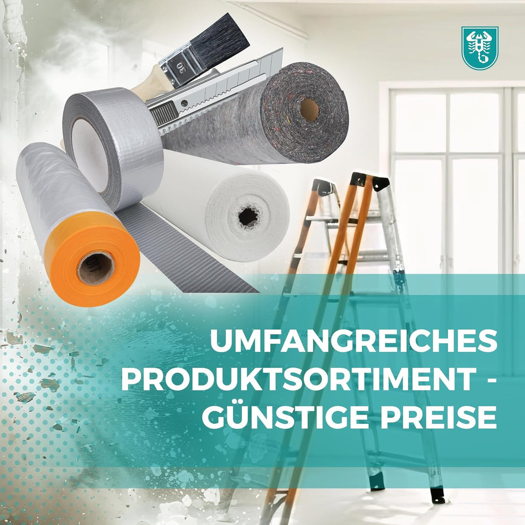 Abdeckvlies Renovierungsvlies Profi grau 1 x 25 m Malerabdeckvlies mit antirutsch Folie 180 g/m²