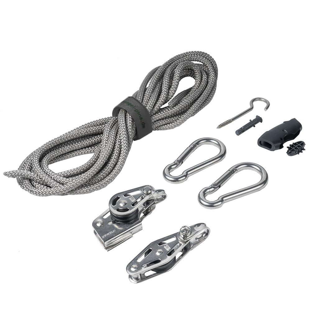 Pina DESIGN seit 1979 - Sonnensegel 3-Fach Flaschenzug Set - wandseitig, für Wandhalter/Profi Spanns