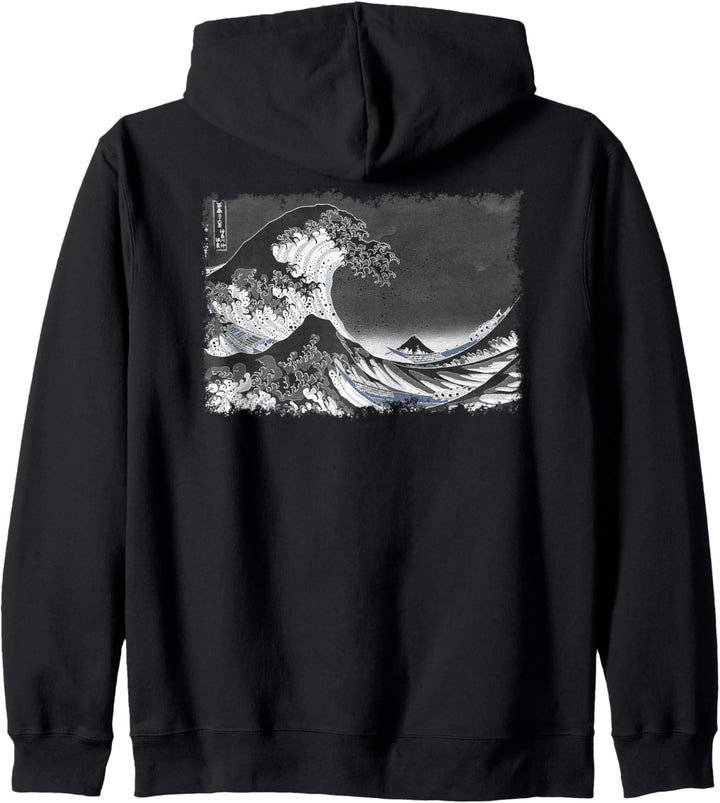 Berühmte Klassische Japanische Kunst: Welle Hokusai Stilvoll Kapuzenjacke