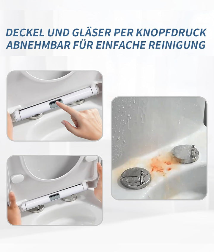 Toilettendeckel mit Absenkautomatik, WC Sitz mit Absenkautomatik Oval Form klodeckel Einfache Reinig