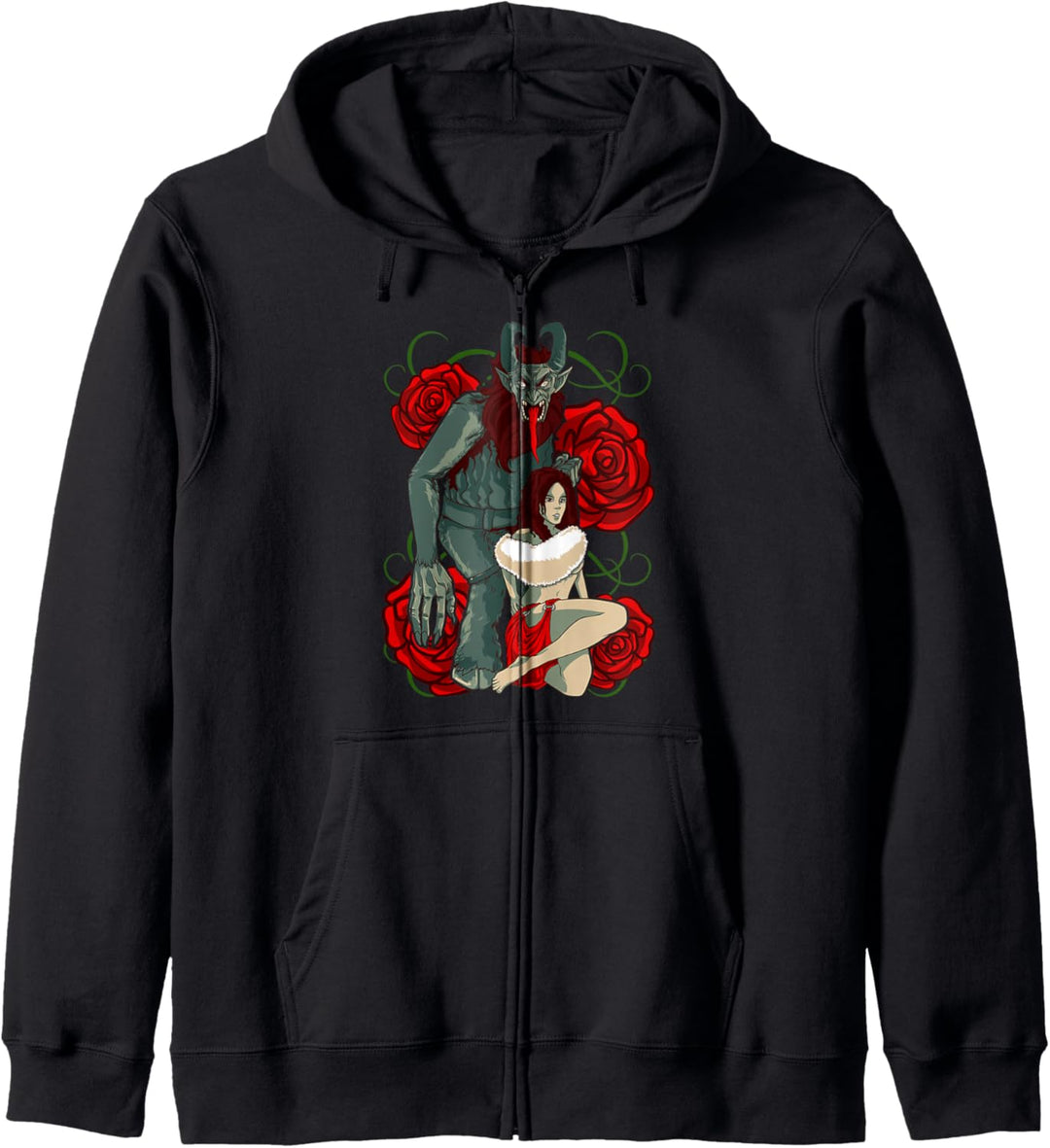 Gruss Vom Krampus Böse Frohe Krampus Frau Weihnachten Dämon Kapuzenjacke