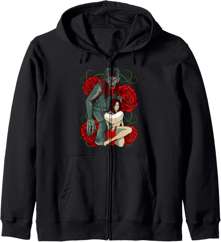Gruss Vom Krampus Böse Frohe Krampus Frau Weihnachten Dämon Kapuzenjacke
