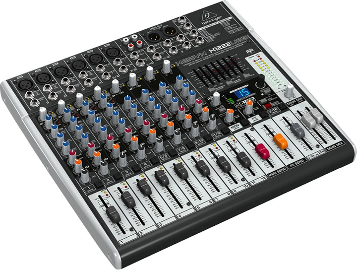 Behringer XENYX X1222USB Premium 16-Input 2/2-Bus Mixer mit XENYX Mic Preamps und Compressors, Briti