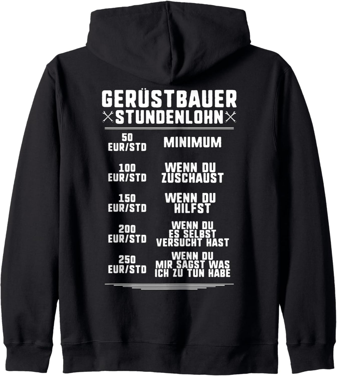 Stundenlohn Gerüstbauer Kapuzenjacke