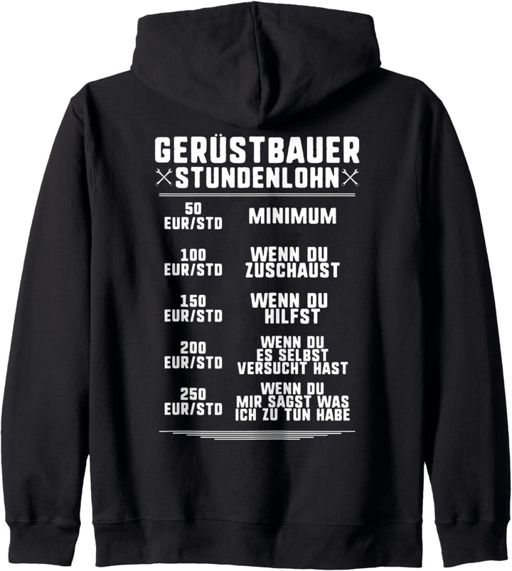 Stundenlohn Gerüstbauer Kapuzenjacke