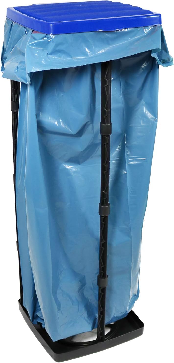 com-four® 6X Müllsackständer mit Deckel - in 3 möglichen Höhen aufbaubar - optimal für Heim, Garten,