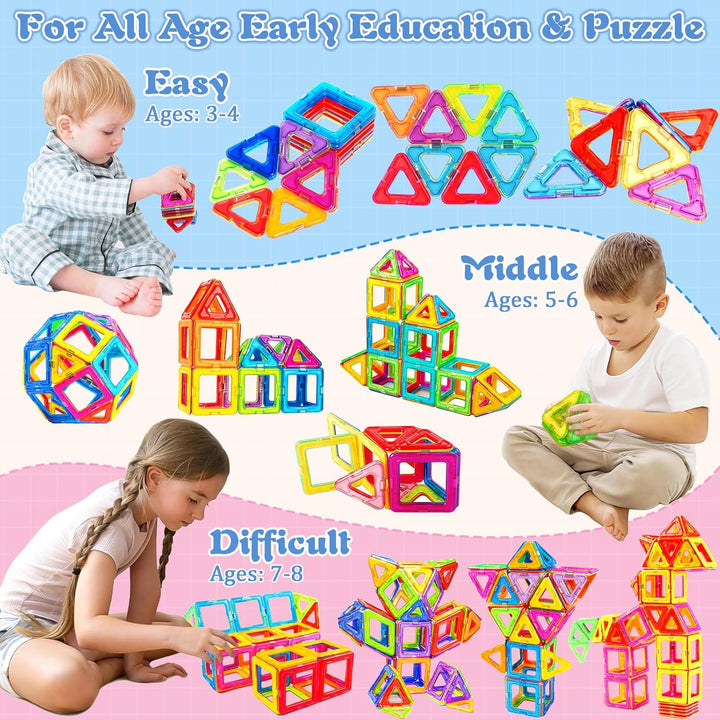 61 Magnetische Bausteine, Magnetbausteine, Magnetsteine Kinder Magnetische Bausteine Spielzeug Gesch