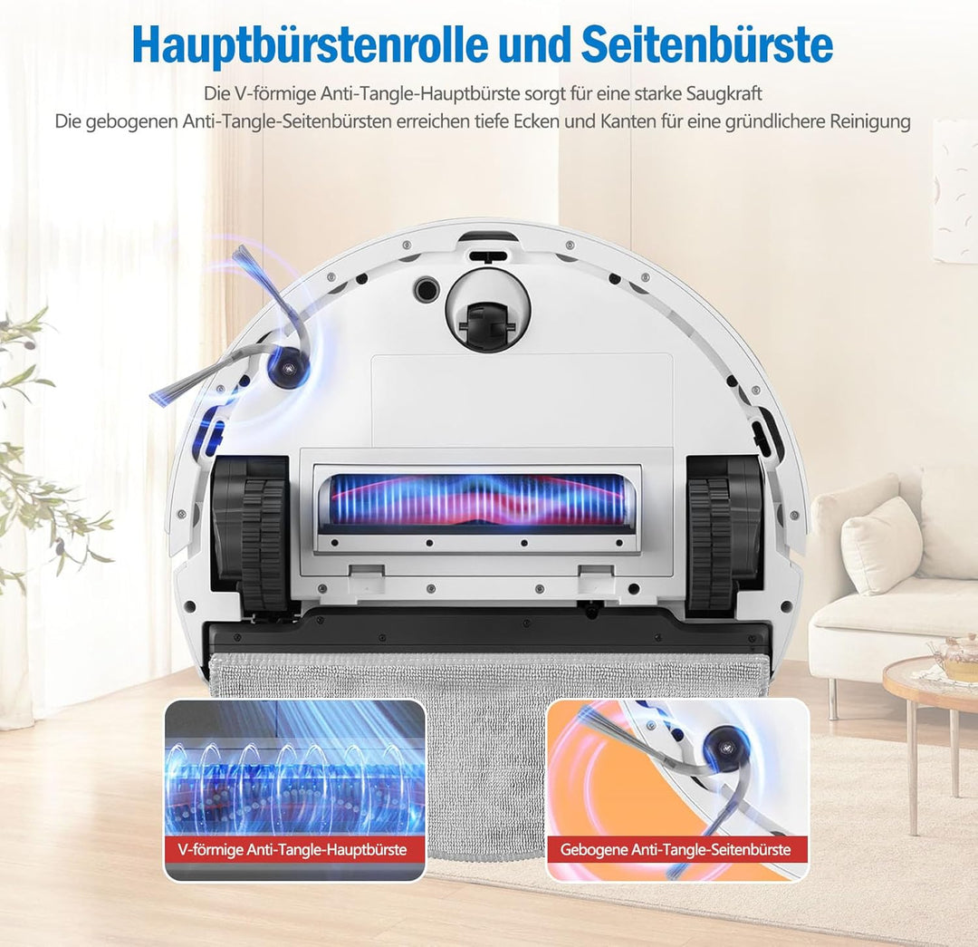 20 Stück Zubehörset für Roborock Q10 X5+ /Q10 X5 Roboterstaubsauger Ersatzteile, 2 Hauptbürsten, 4 F