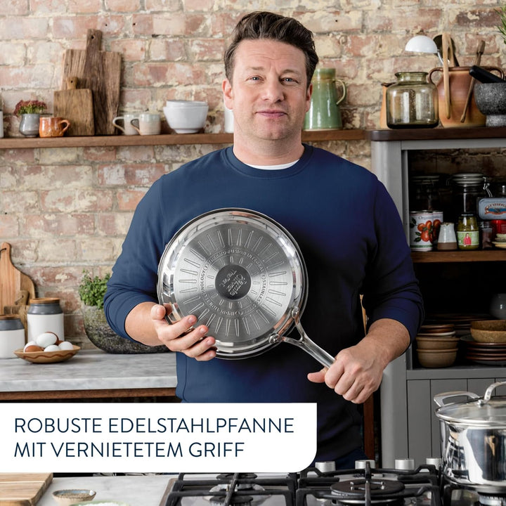 Tefal Jamie Oliver Cook's Classics Bratpfanne 28 cm, Pfanne Induktion, Antihaftversiegelung, Thermo-