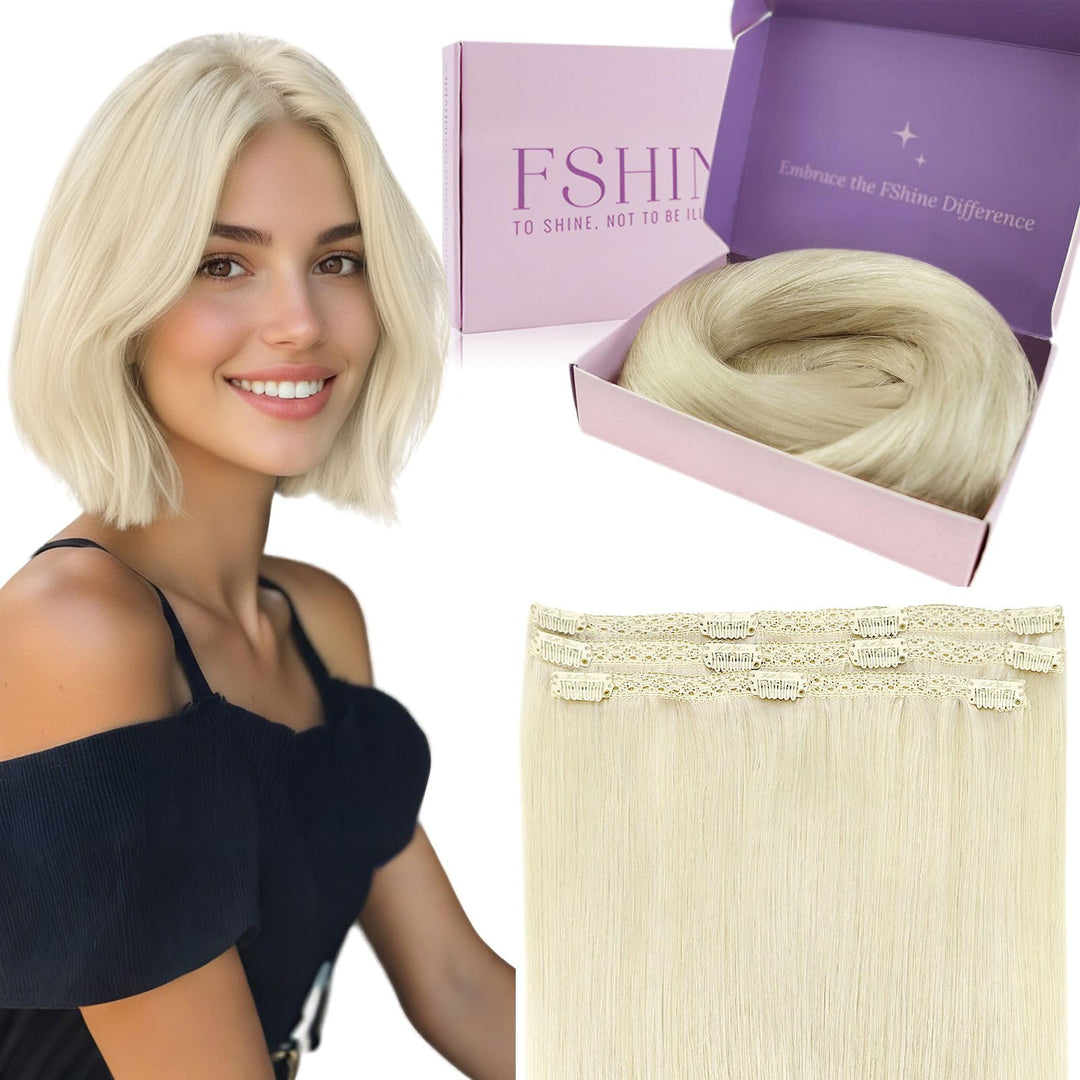 Fshine Clip In Hair Extensions Blonde Real Ehthaar Clip In Extensions Platin Blonde Full Head Blonde