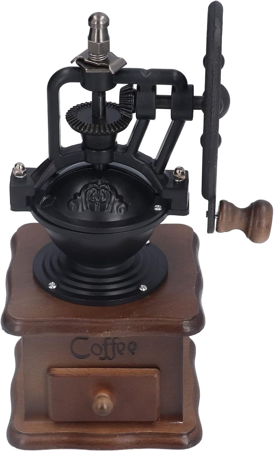 Kaffeemühle Manuelle mit rad, Retro Manuelle Mühle Handschleifer Handkurbel Kaffeemühle mit Schublad