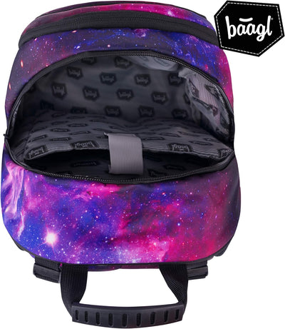 Baagl Schulrucksack für Jungen Mädchen Teenager - Skateboard Rucksack - Kinderrucksack mit Laptopfac