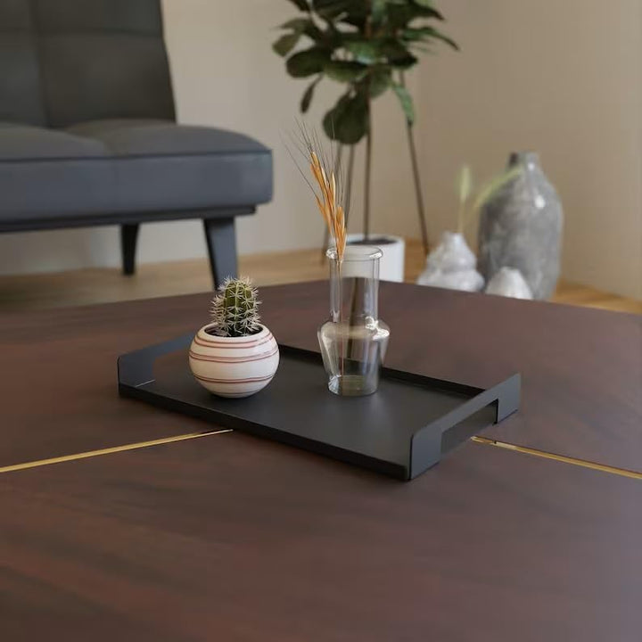 nagu® Metall-Tablett mit Griffen - Modernes Minimalistisches Design aus lackiertem Stahl – Dekorativ