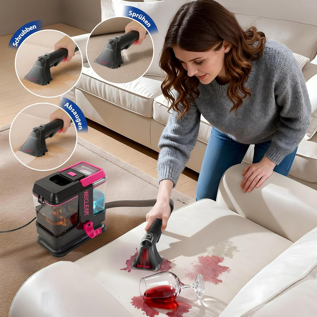 WECLEAN C5 Teppichreiniger Tragbar, Teppich &amp; Polster Reinigungsgerät für Tiefenreinigung, mit 350W