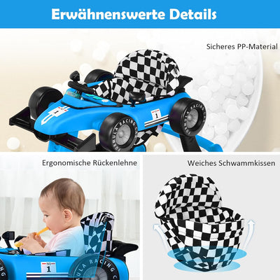 GOPLUS 4-in-1 Autoform Lauflernhilfe, Höhenverstellbare Faltbare Baby Lauflernhilfe mit Einstellbare