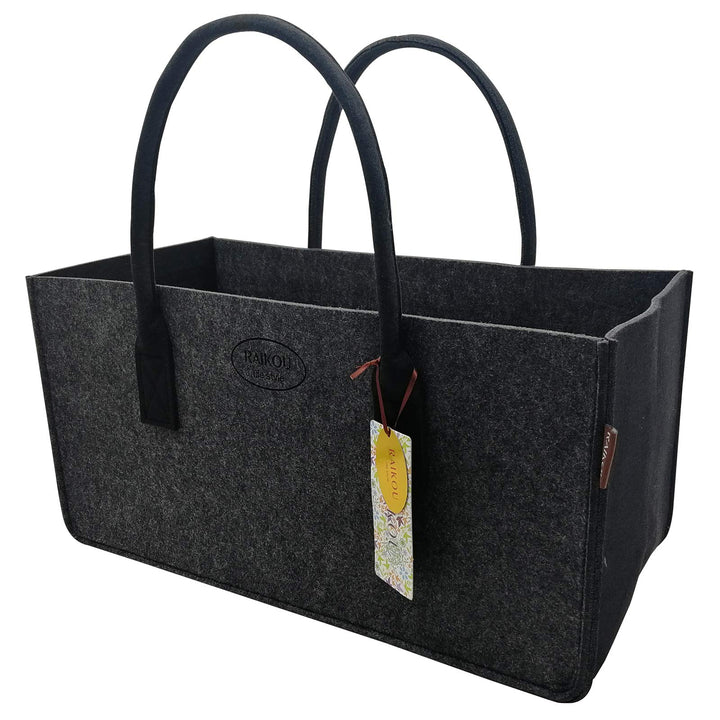 RAIKOU KULT Filz-Tasche Shopper NEU Filzkorb Einkaufstasche Henkeltasche Zeitungskorb Stabile Kaminh