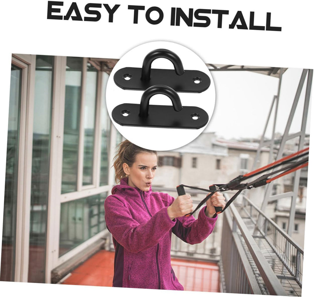 HEMOTON 4stücke Wandmontierter Widerstandsband Edelstahl Schwerlast-Haken Für Fitnessgeräte Gymnasti