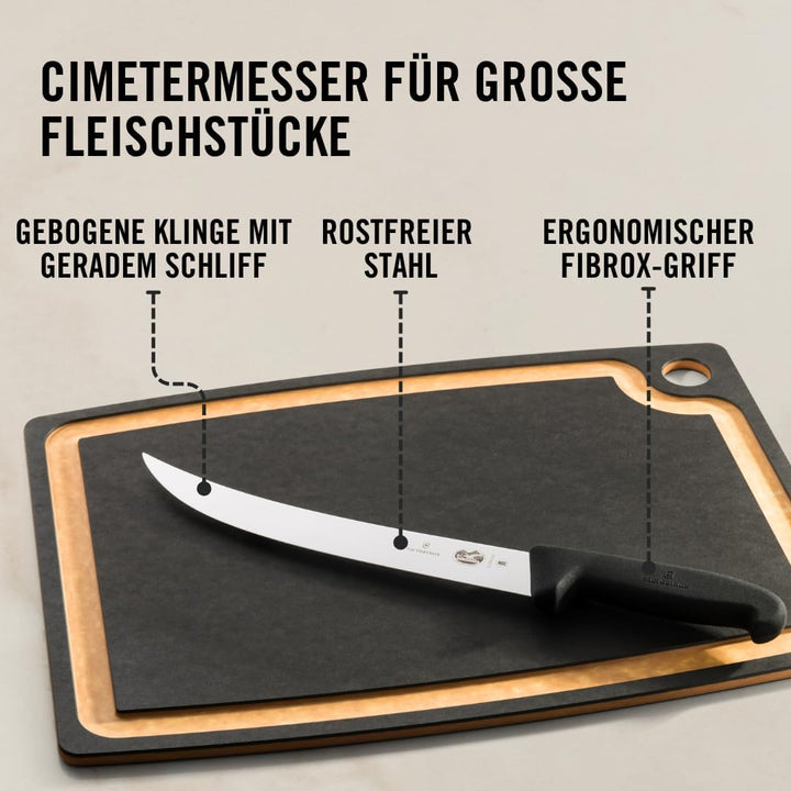 Victorinox Fibrox Schlachtmesser, Langes Zerlegemesser zum Zerteilen grosser Fleischstücke, 25 cm, G