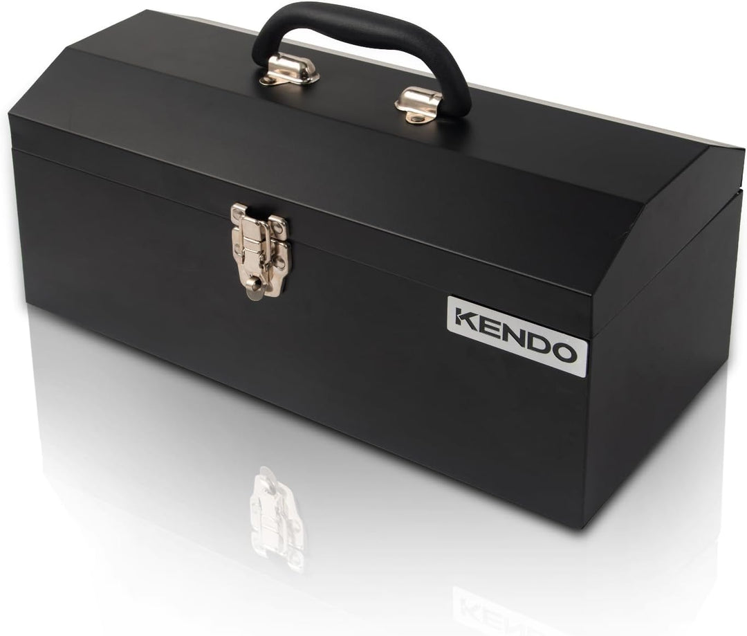KENDO Werkzeugkasten leer - Masse: L41 x B18 x H19,5 cm - Werkzeugkiste Metall - Freitragende Werkze