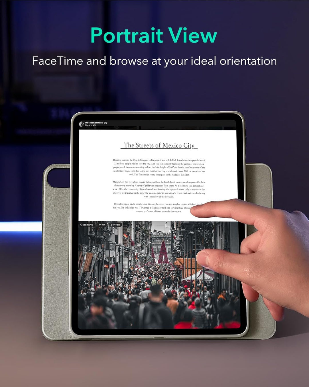 ESR Hülle für iPad Air 11 Zoll M4/M3/M2, iPad Air 8/7/6/5/4 (2026/2025/2024/2022/2020), drehbare Hül