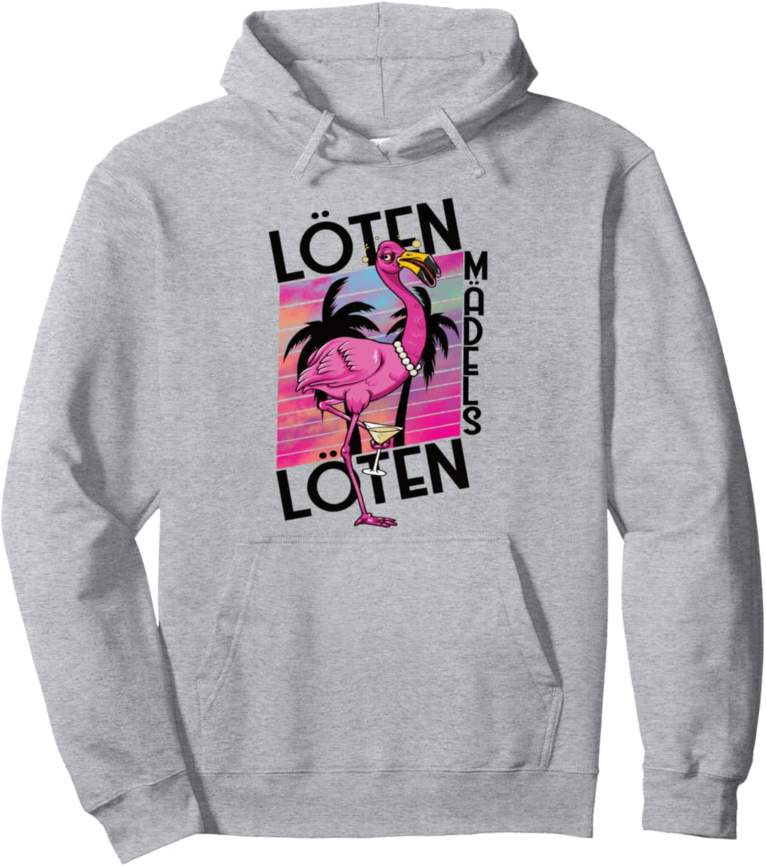 Sekt Löten Mädels Löten Damen Wein Feier mit Party Flamingo Pullover Hoodie