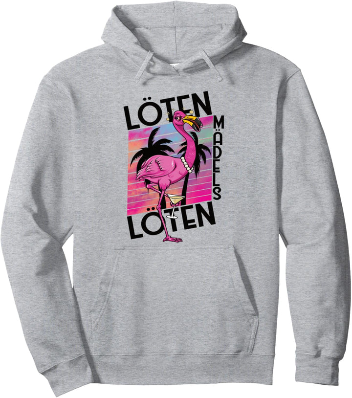 Sekt Löten Mädels Löten Damen Wein Feier mit Party Flamingo Pullover Hoodie