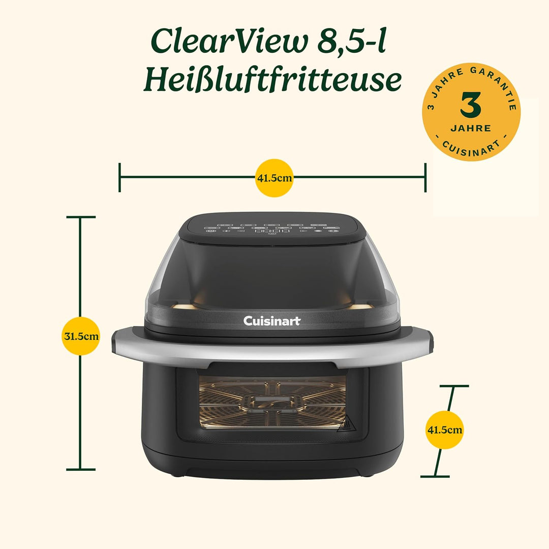 Cuisinart ClearView™ Heissluftfritteuse mit 280°‑Sichtfenster I PFAS‑frei I 8,5‑l Familiengrösse I m