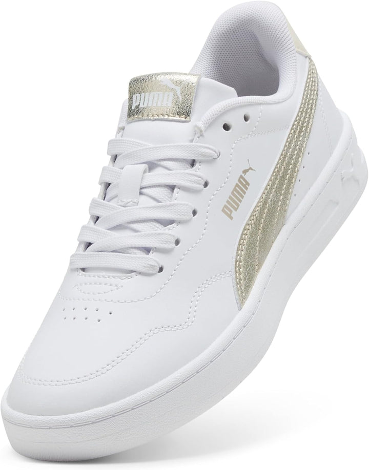 PUMA Damen Court Lally Metallic Whisper Sneakers 38 EU White Gold, 38 EU White Gold