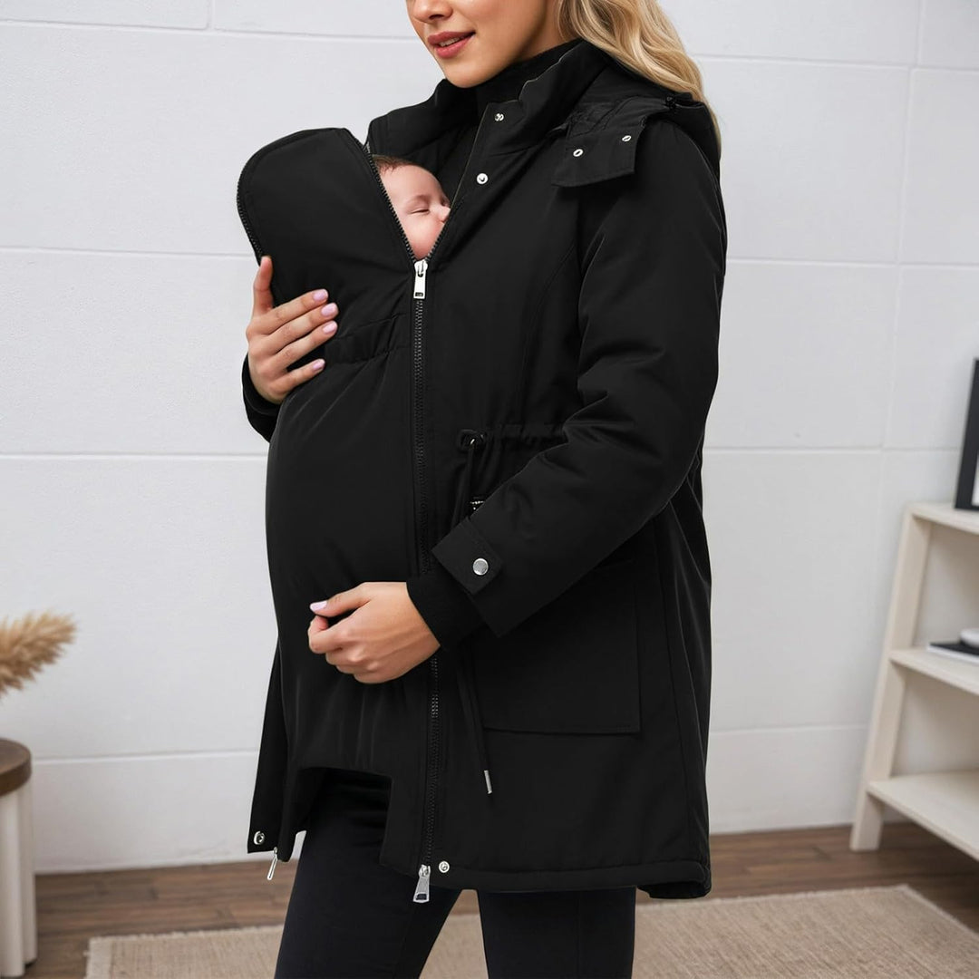 Tragejacke Winter Damen Umstandsjacke Umstandsmode Winter 3 In 1 Schwangerschaftsjacke Mit Babyeinsa