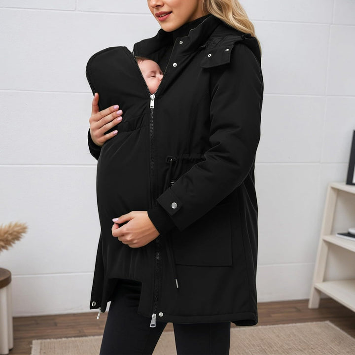 Tragejacke Winter Damen Umstandsjacke Umstandsmode Winter 3 In 1 Schwangerschaftsjacke Mit Babyeinsa