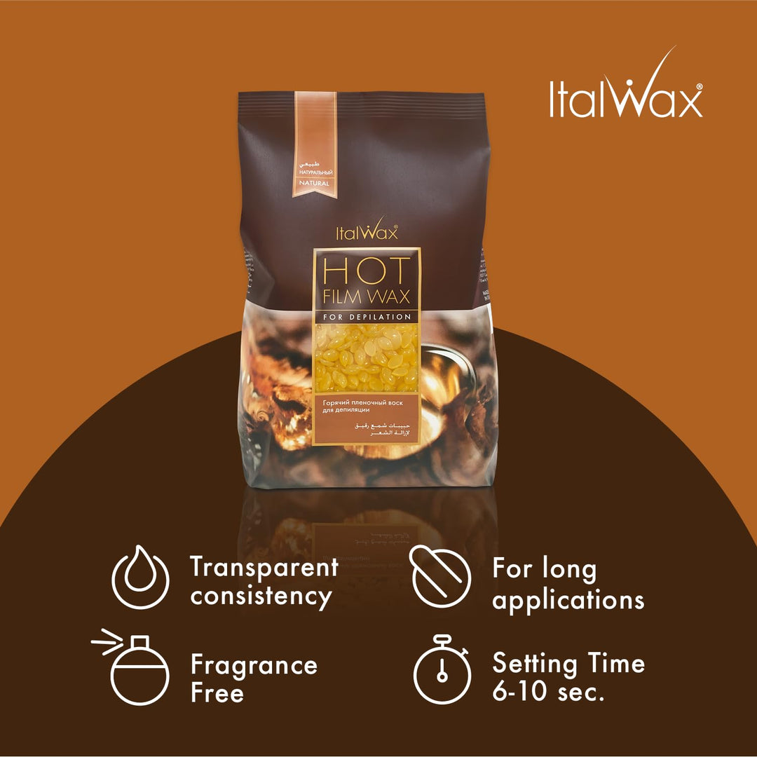 Italwax Natural – 1Kg - Waxing Perlen für Haarentfernung - Natürliche Formulierung für alle Hauttype