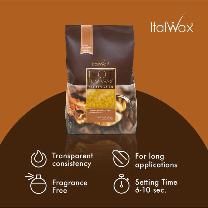 Italwax Natural – 1Kg - Waxing Perlen für Haarentfernung - Natürliche Formulierung für alle Hauttype