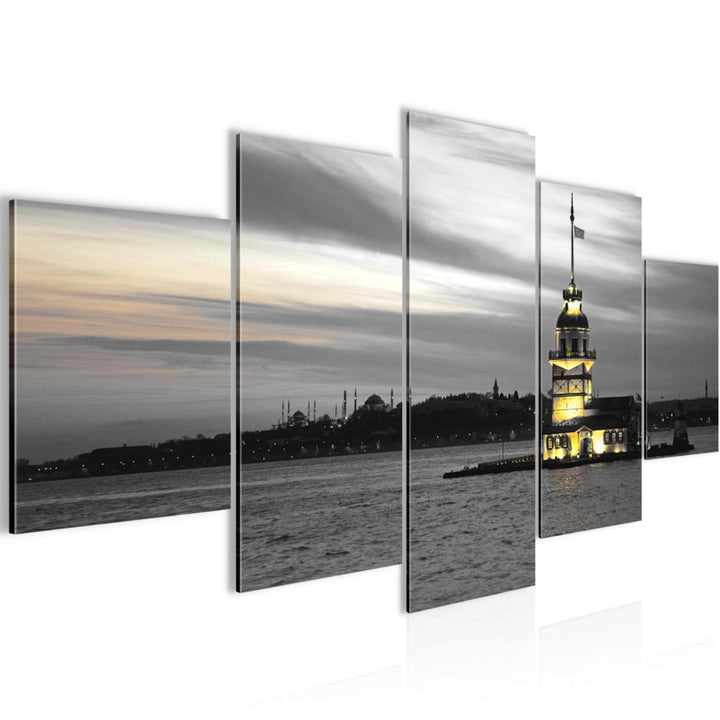 Runa Art Wandbilder Istanbul Türkei 5 Teilig Bild auf Vlies Leinwand Deko Wohnzimmer Schlafzimmer Le