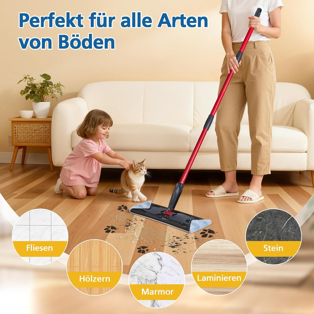 6 Stück Mikrofaser Wischpads Kompatibel mit Vileda H2PrO und O-Cedar H2PrO Bodenwischer Ersatzbezug,