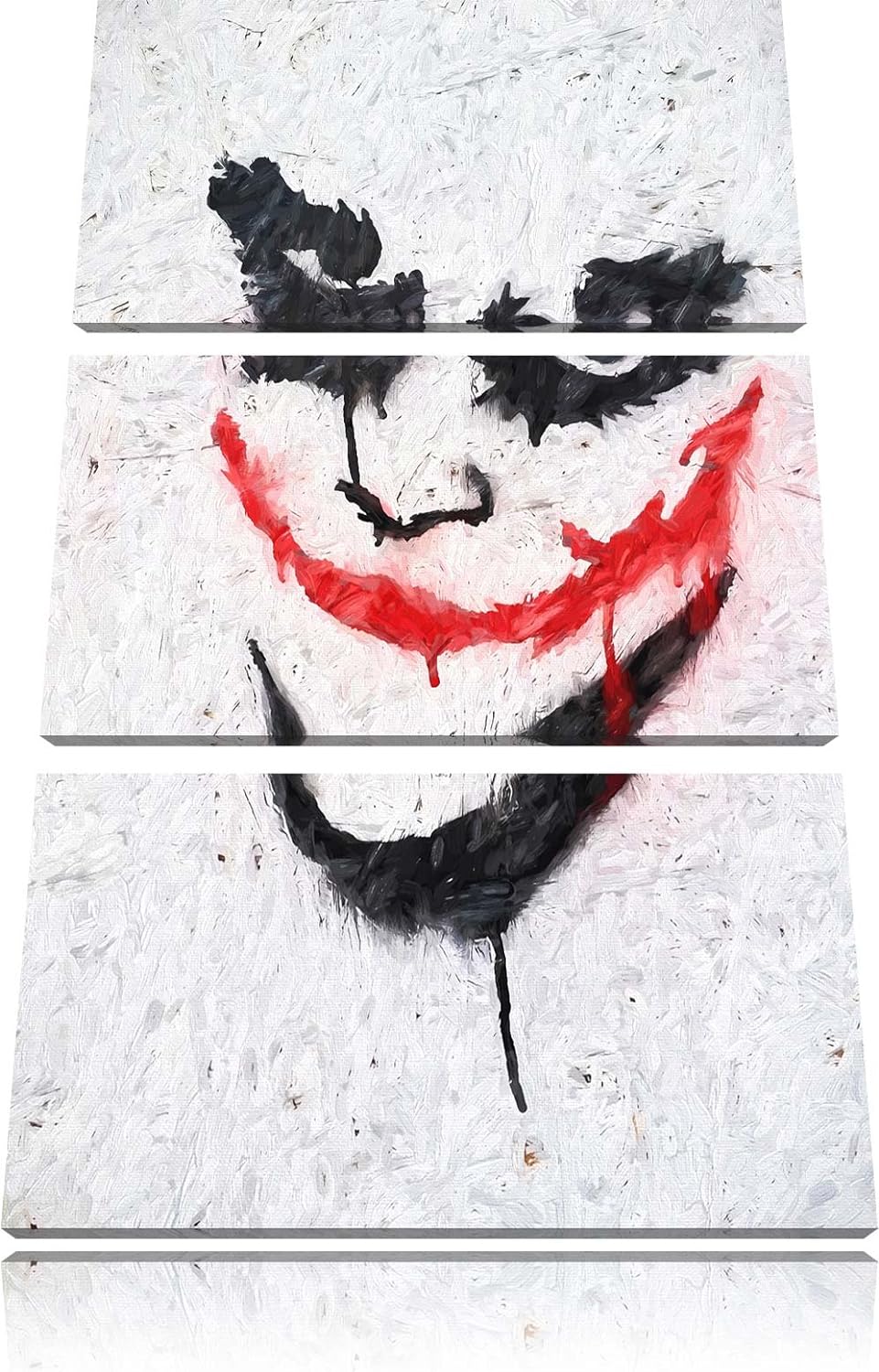 Pixxprint Joker Pinsel Effekt 3-Teiler Leinwandbild 120x80 Bild auf Leinwand