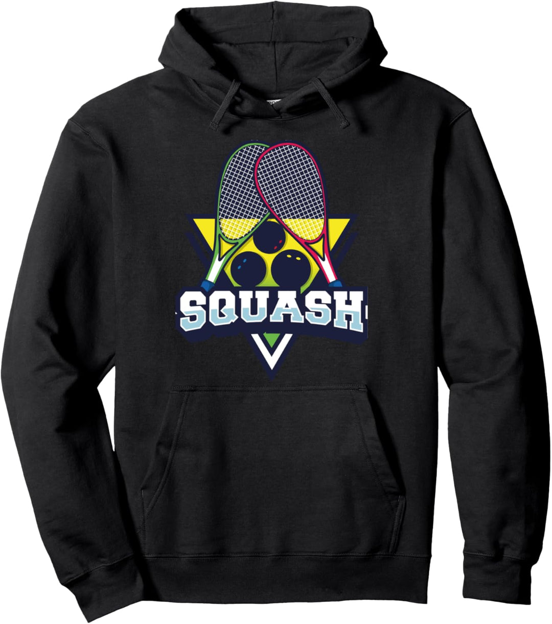 Squash gekreuzte Schläger und Gummibälle Sport geschenk Pullover Hoodie