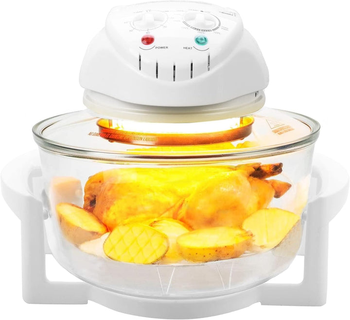 AllRight Mini Ofen, 17 Liter Halogenofen Heissluftofen Klein Halogen Oven with Extender Ring, Campin