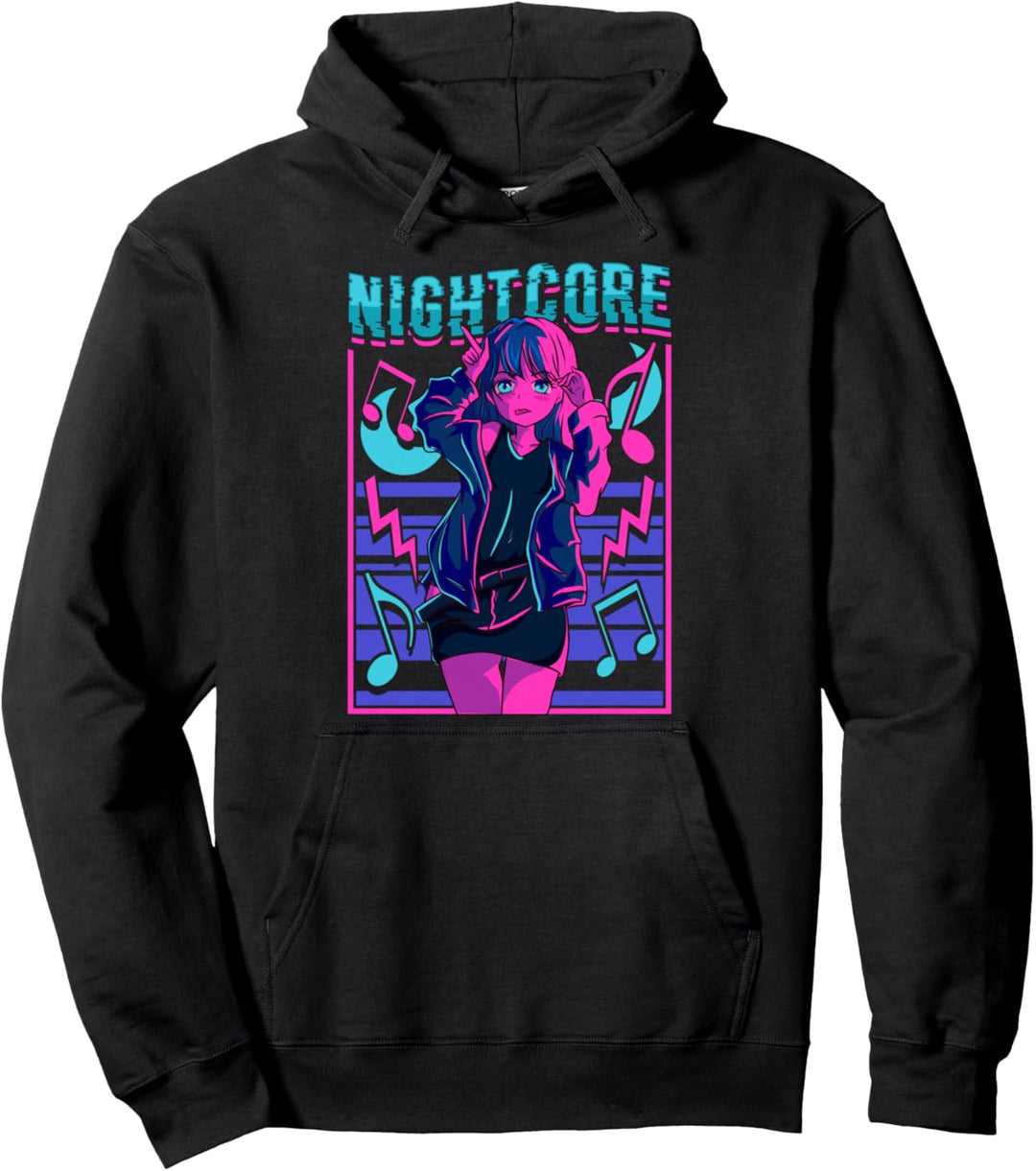 Nightcore Japanese Music Anime Aesthetic Manga EDM Pullover Hoodie
