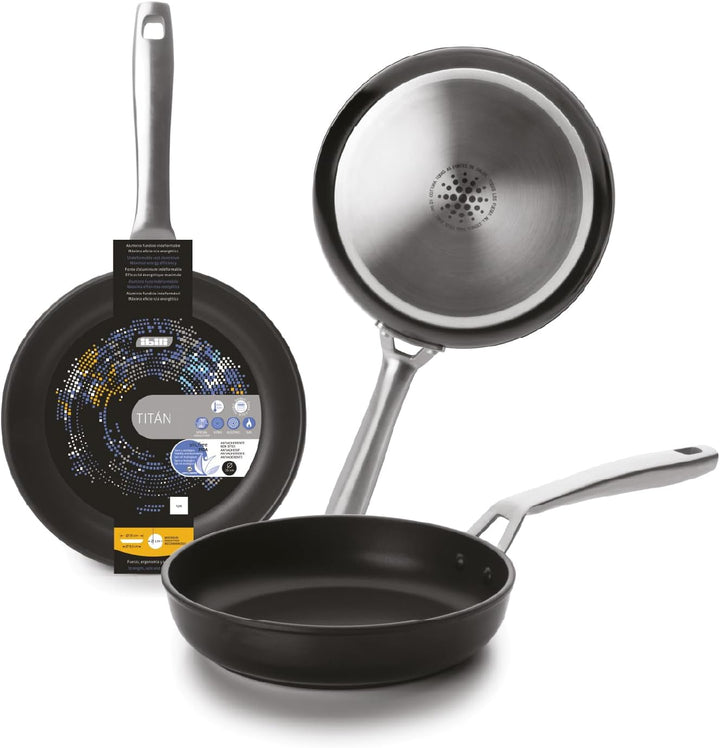 IBILI - Pfanne Titan, 24 cm, Aluminiumdruckguss, Anti-Haft, geeignet für Induktion 240 x 102 x cm, 2