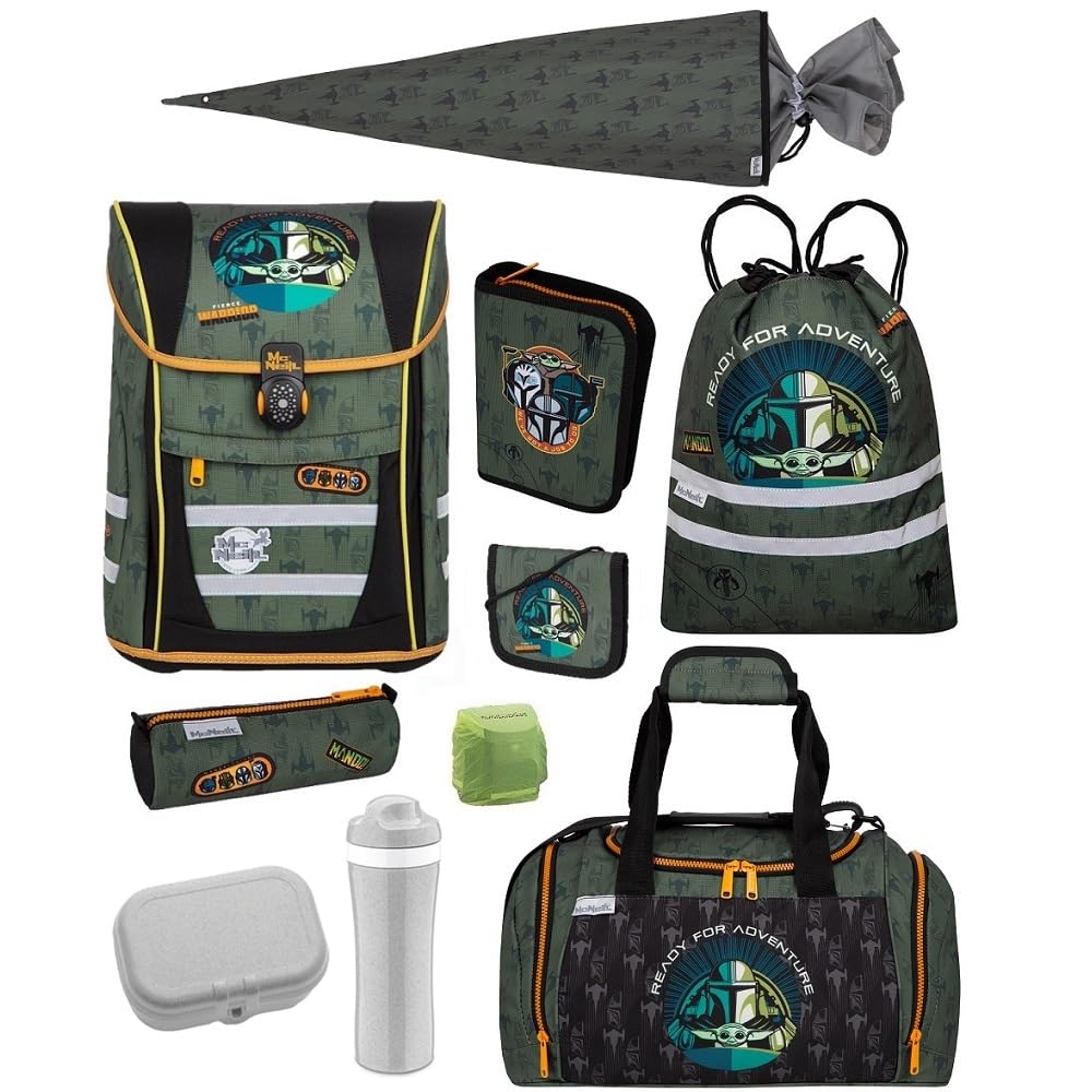 Familando - McNeill Teneris Schulranzen Set - 10-teilig mit Schultüte - Star Wars Mandalorian - Ergo