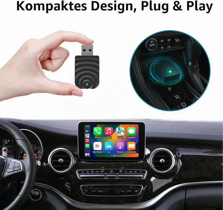 Sunweyer S21 Wireless CarPlay und Android Auto Adapter, 2 in 1 Auto Konnektivität Dongle, Plug & Pla