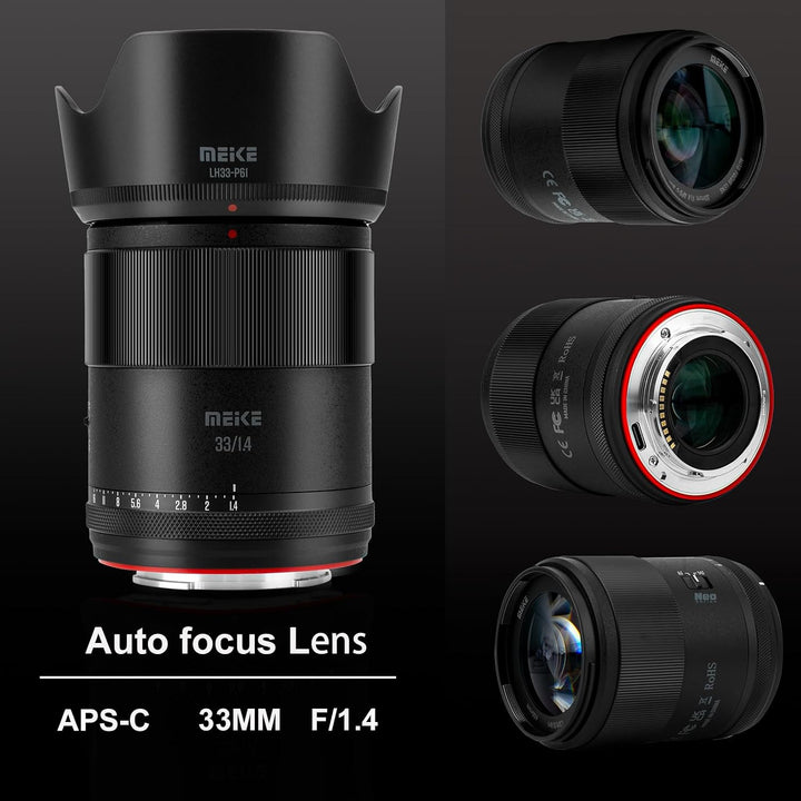 Meike 33 mm F1.4 Autofokus grosse Blende STM Schrittmotor APS-C Portrait Objektiv kompatibel mit Son