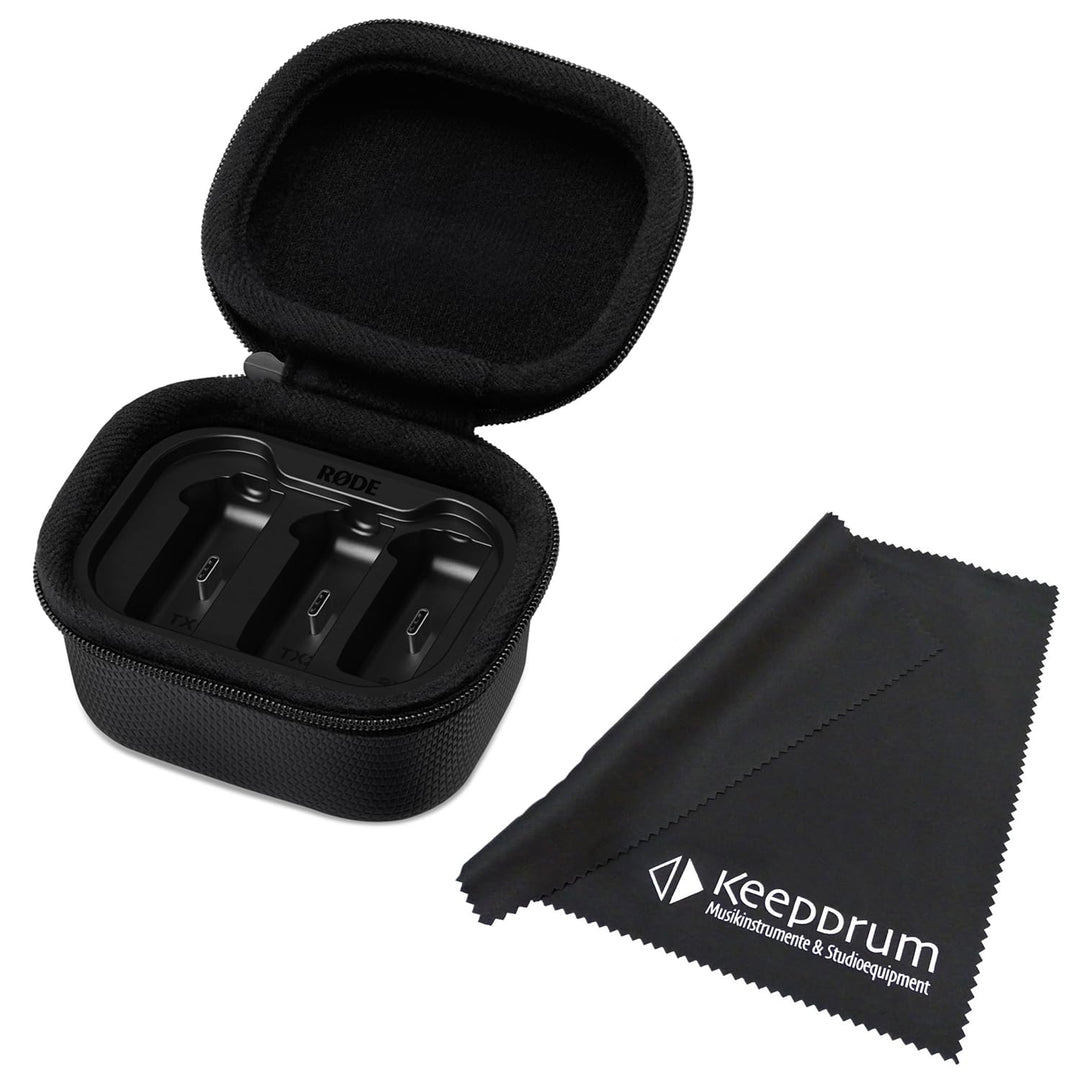 Rode Charge Case + für Wireless GO Gen 3 mit keepdrum Mikrofasertuch