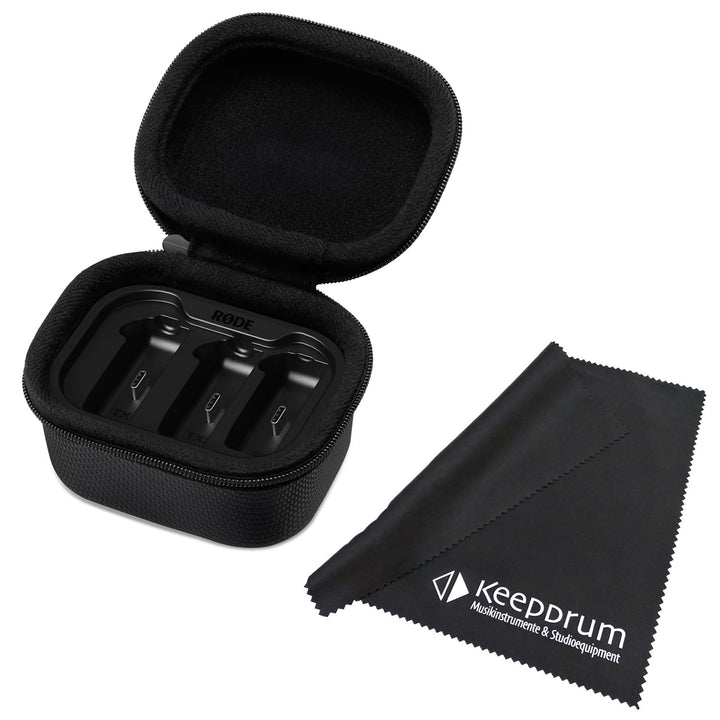 Rode Charge Case + für Wireless GO Gen 3 mit keepdrum Mikrofasertuch