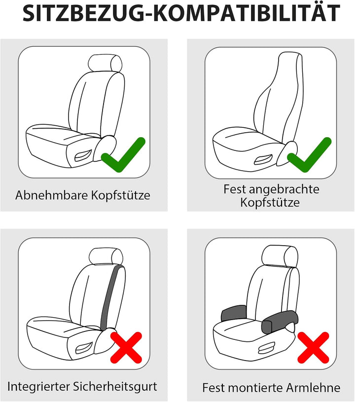 TOYOUN Klassisch Autositzbezüge Vordersitze Highback Sitzbezüge 2er Universal Schonbezüge PU Leder S