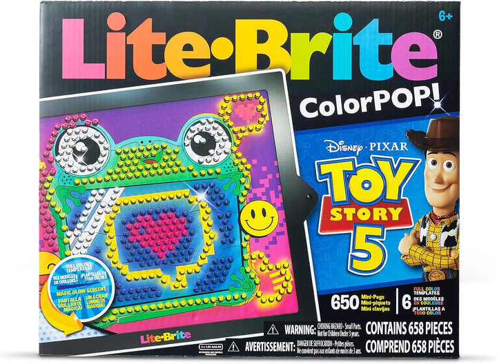 Basic Fun Lite Brite ColorPOP Toy Story 5 Light Up Kunstset mit 650 Mini-Stiften HD-Bildschirm und F