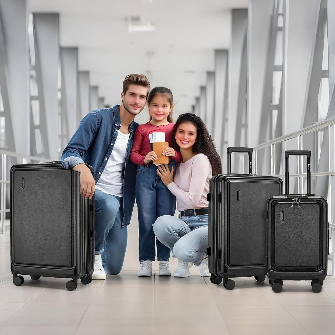 KONO Koffer Mittelgross mit TSA Schloss Hartschale Trolley Koffer mit Rollen Leicht aus ABS PC Reise