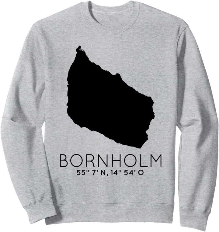 Dänemark Koordinaten Insel Bornholm Karte Sweatshirt